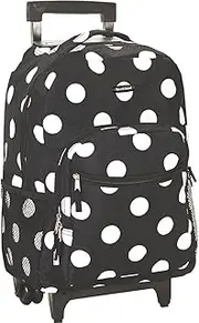 [Rockland] Melbourne Hardside Expandable Spinner Wheel Luggage, Blackdot, One Size, Melbourne Hardside Expandable Spinner Wheel Luggage