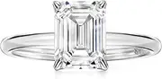 [Michooyel] 18K Gold Plated Cubic Zirconia Engagement Ring for Women, 2.0ct Emerald cut CZ Solitaire Promise Rings 925 Sterling Silver Rings