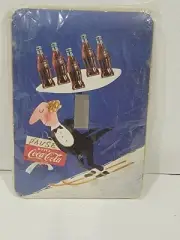 Vintage Coca Cola Leupin Herbert light switch cover Ski Waiter Pause Buvez 1950s