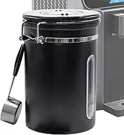 Coffee Storage Container - 1.8L Multifunctional Cereal Containers with Measuring Scoop | Reusable Kitchen Supplies, Stainless Steel Coffee Accessories for Home, Studio