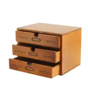 NNETM Timeless Elegance: 3-Layer Vintage Wooden Desktop Organizer