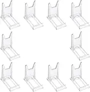 Acrylic 10 Pack Angle Adjustable Clear Acrylic Plastic Display Stand Easel for Display Pictures, Photo and Artworks