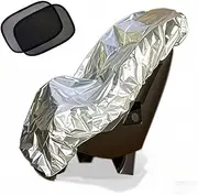 Big Ant Car Seat Sun Shade Covers, Infant Car Seat UV Protection Cover Protector, Bonus Car Window Sun Shade Keep Baby Toddler Cool and Safety