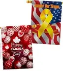 Harvest Time House Flag - Pack Fall & Autumn Scarecrow Pumkins Sunflower Leav...