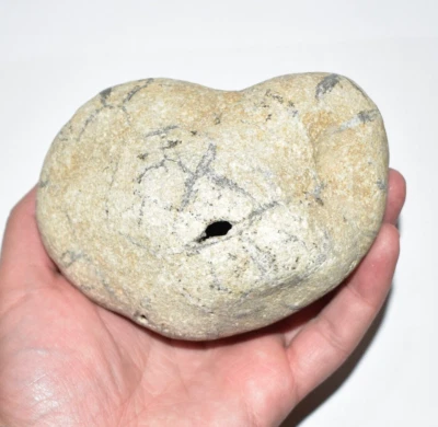 Natural Heart Shaped Stone Geode with Hole Heart Rock OOAK Collectible Stone