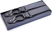 [HAMKVBPR] Mens Braces Men Braces with Buttons and Strong Clips Suspenders for Trousers