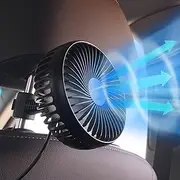 KMMOTORS Cooling Fan for vehicle, Baby, Pet, Car Seat, Rear Seat, Headrest Window fan, USB Plug for Car, automotive fan