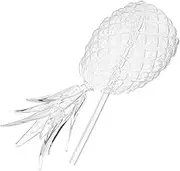 CIYODO Pineapple Drinking Glasses Clear Cocktail Cups with Straws Decorative Embossed Glass Design for Wine Juice Water for Home Bar Parties and Easy to Clean