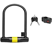Bike U Lock, Heavy Duty Combination Bicycle u Lock Shackle Security Cable with Sturdy Mounting Bracket and Key Anti Theft Bicycle Secure Locks (Color : BlackA, Size : 25CM-20CM) Little Surprise