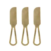 3pc Orson Stainless Steel 14cm Spreader Knife Set Slicer Cutlery Knives Gold