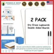 2 Pack Mini Whiteboards Wood 9x12 Double-Sided Dry Erase Boards for School Of...