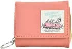 Tri-fold wallet, synthetic leather, round zipper, red, compact, 0216, for women