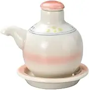 Early Spring Pink Jujiji (Small) with Plate | Juji [3.0 x 3.7 inches (7.7 x 9.4 cm) (150cc)]