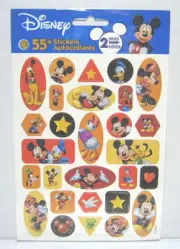 DISNEY MICKEY MOUSE & FRIENDS 55+ STICKERS 2 SIDES BY SANDYLION - NEW
