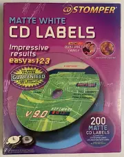 Stomper CD Labels Matte White Standard Full Face 200 Pack New