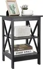 Nightstand Sofa Side Table End Table with 3-Tier Storage Shelf for Living Room,