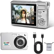 4K Digital Camera, 48MP Mini Children Video Camera, 8X Zoom Pocket Vlogging Camera, 2.7in LCD Display for Photography Continuous Shooting (Silver)