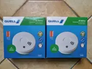 2 x QUELL - 9V Battery Residential Photoelectric Smoke Alarm - *** BRAND NEW ***