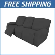 Classic Checkered Recliner Sofa Slipcover - 8-Piece Soft Furniture Protector