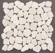 Arctic White Pebble Flat Tile 12"x12" Stone Mosaic Wall Shower Floor Back Splash