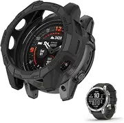 Compatible with Garmin Fenix 7, Fenix 7 Pro, EPIX Pro 47mm, Soft Lightweight TPU Case, Drop-Proof, Scratch-Resistant, Flexible, Heavy Protective Case, Black