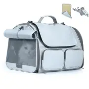 Cat Carrier, Soft-Sided Small Dog Carrier, Large Cat Travel Bag with 4 Mesh