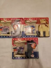 AMERICAN TRIO Set of 3 McDonalds Teenie Beanies 2000 Unopened/New/VINTAGE