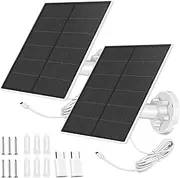 5W Solar Panel for Security Camera - USB C & Micro USB, IP65 Waterproof, 360° Adjustable Mounting (2 Pack)