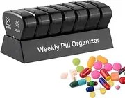 7 Day Pill Organizer,Tablet Cases 7 Day | 21-Grids Medicine Storage Case Easy Open Button for, Tablet, Small Items Organization Borato