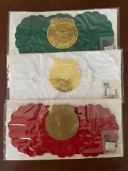 NEW Vtg Set of 18 Christmas Holiday Stemware Wine Glass Coasters Red Green White