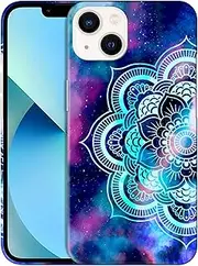 for iPhone 13 Mini, iPhone 13 Mini Case - Mandala Galaxy Design Printed Slim & Sleek Cute Plastic Hard Snap on Protective Designer Back Phone Case/Cover for iPhone 13 Mini