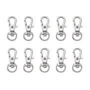 100 pcs Platinum Alloy Swivel Lobster Claw Clasps Swivel Snap Hook 30.5x11x6mm