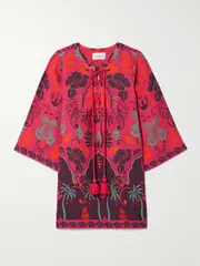 [Cara Cara] Cara Cara - Jaipur Printed Linen Tunic - Pink - small small Pink