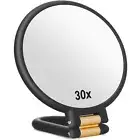 30x Magnifying Mirror Travel Hand Mirrors with Handle - Double Side Handheld ...