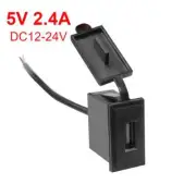 12V/24V Single USB Car Charger Socket 5V 2.4A Power Adapter Motorcycle RV Boat
