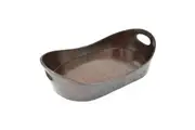 Leatherkart Leather Tray - Boat Shaped with Spaces - Dark Brown