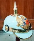 Prussian Helmet WW1 Helmet Vintage Replica Leather German Pickelhaube Helmet Gif