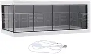 1:64 Scale Parking Lot Display Case Storage Box in Led Vehicle Scene Toy Diecast Car Display for Doll Model Cars, Black