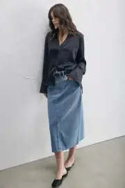 Decjuba MIA DENIM MIDI SKIRT Size 10 RRP $89.95