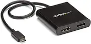 StarTech.com USB-C to Dual HDMI Adapter, USB Type-C Multi-Monitor MST Hub, 4K 30Hz/1080p 60Hz Display Extender for Laptop