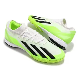 adidas 足球鞋 X Crazyfast.3 TF 男鞋 白 綠 針織 緩衝 抓地 人造草皮 運動鞋 愛迪達 ID9337