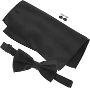 GALPADA 1 Set Suits for Men Bow Tie and Handkerchief Groom Costume Accessories Groom Cufflinks Tuxedo Buttons and Cufflinks Cuff Links for Groom Retro Cuff Links Shirt Satin Men's Clothing