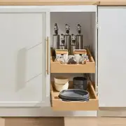 2Tier Pull Out Cabinet Organizer Soft Close Slideout Wood Drawer 14"W x 21"D