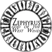 Zephyrus God West Wind - 3 Pack Circle Stickers 3 Inch - Greek Mythology