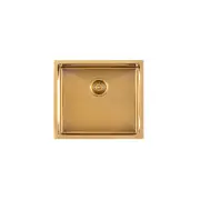 AGUZZO Stainless Steel Kitchen and Laundry Sink - 510mm Single Bowl - Brushed Gold - Top/Under Mount