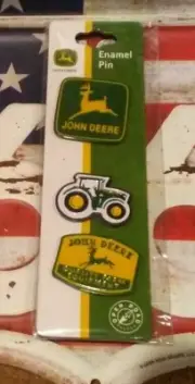 JOHN DEERE ENAMEL PIN SET NIP / NEW IN PACKAGE TRACTOR, FARM, AGRICULTURE
