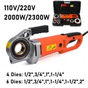 4/6 Dies Portable Electric Pipe Threader Pipe Threading Machine 110V/220V New