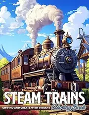 Steam Trains Coloring Book: Brilliant Locomotive in a Diverse Range of Styles Coloring Pages with Classic Rails and Detailed Engine Illustrations for All Train Lovers