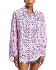 Essentiel Antwerp Oversized Paisley Button Front Shirt