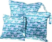 HAMPPLIES 3Pcs Portable Diaper Bag Printed Nappy Wet Bags for Storage Reusable Diaper Cover for Home Organization and Travel